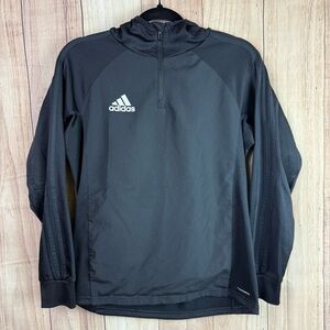 Adidas Kids Black Performance 1/4 Zip Pullover Jacket